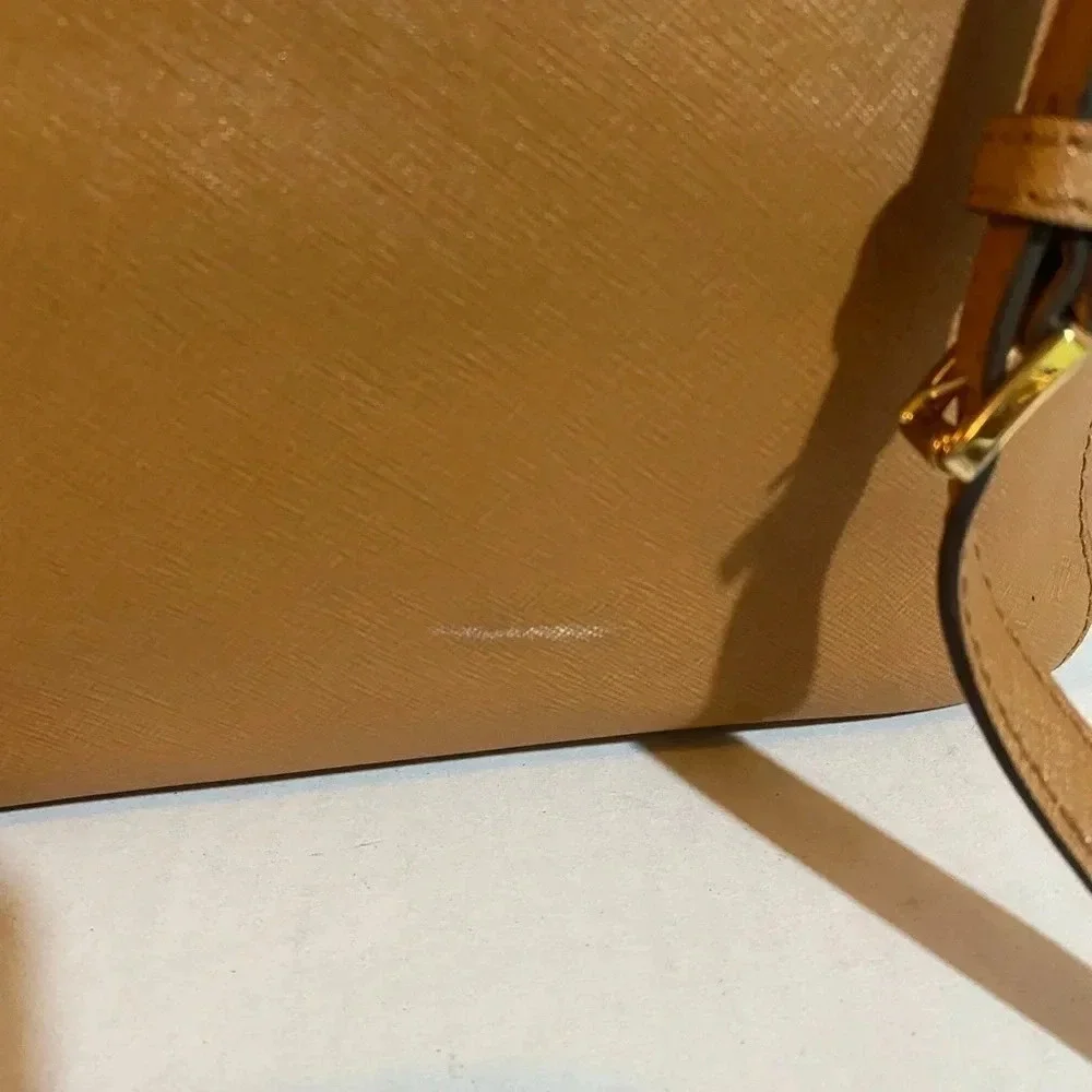 Michael kors brown saffiano leather satchel handbag